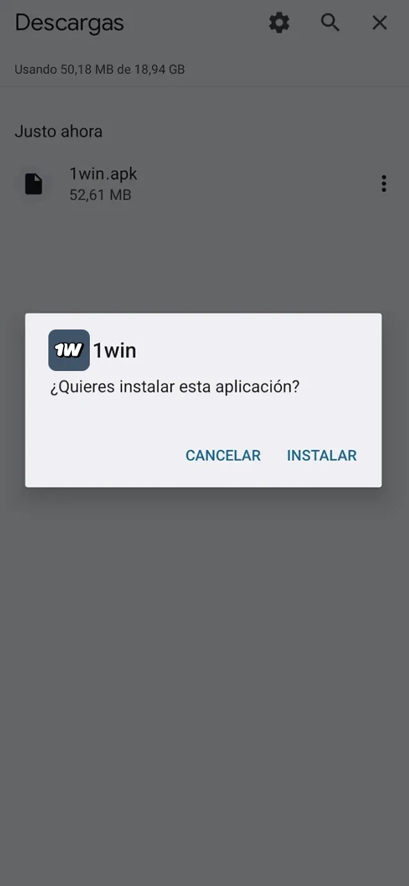 Finaliza proceso y accede a 1win desde tu pantalla principal.