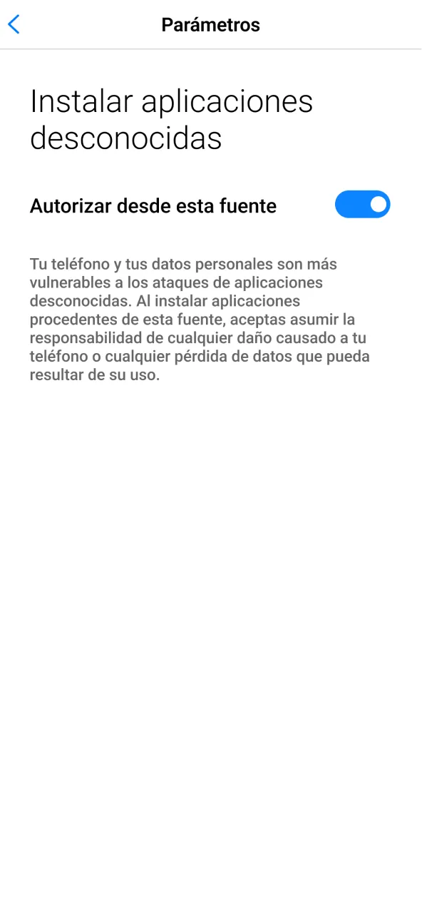 Permite instalaciones externas y continúa usando la app 1win.